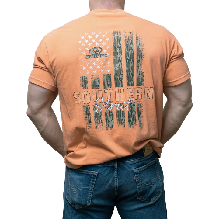 Mossy Oak Camo Flag Tee- Orange