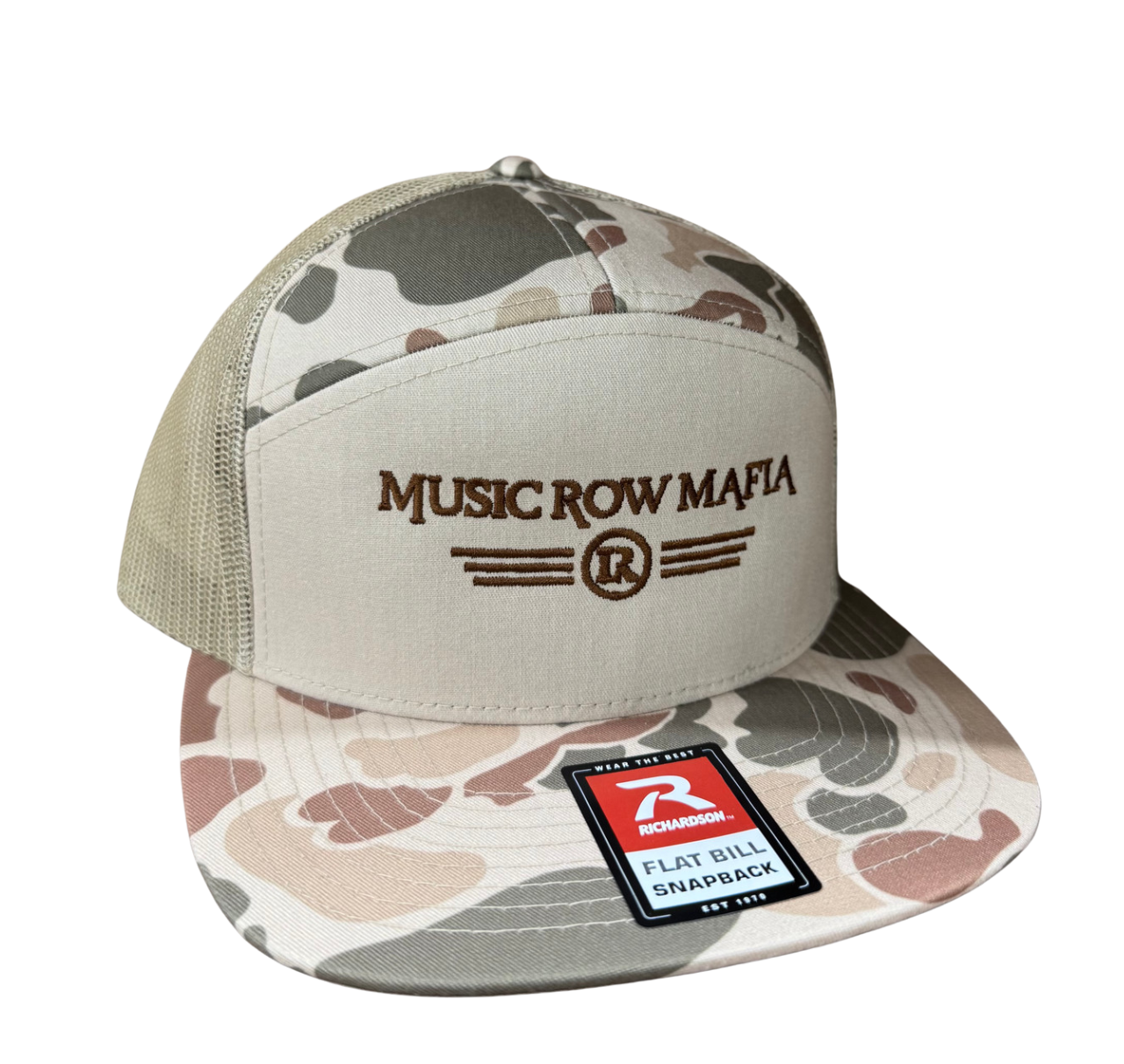 Music Row Mafia 7 Panel Hat- khaki/sand camo