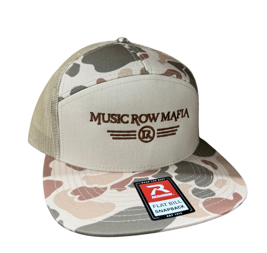 Music Row Mafia 7 Panel Hat- khaki/sand camo
