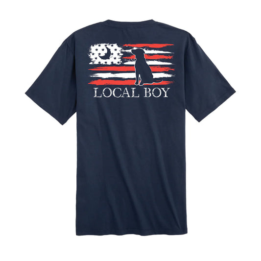 Painted USA Tee- Navy