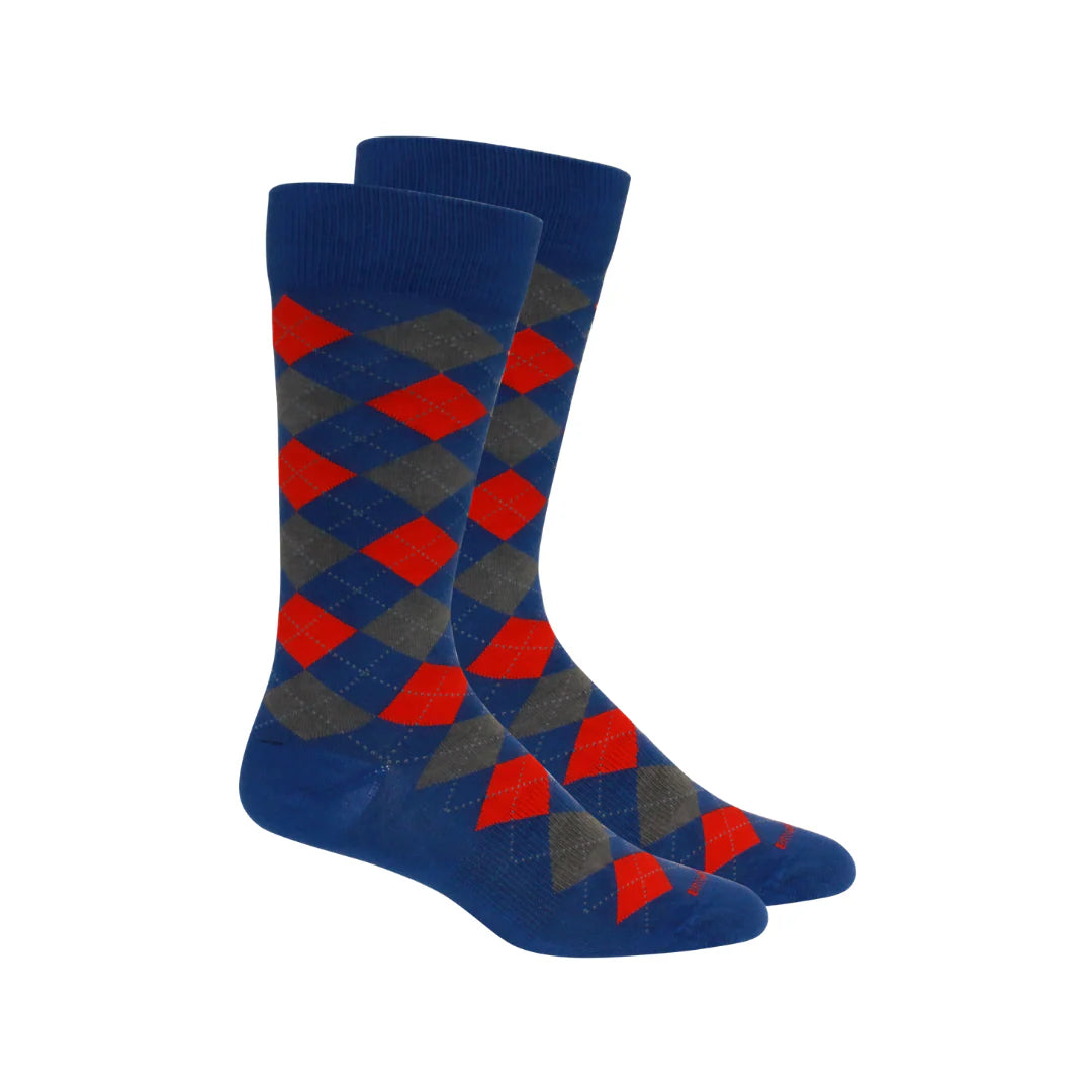 Argyle Socks- Royal Blue and Red