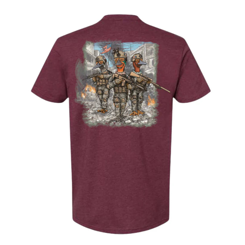 Teal Team Six Tee- Garnet