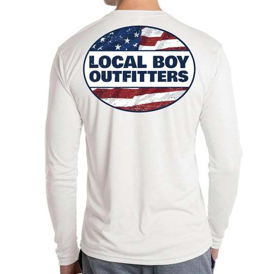 Distressed USA Performance Long Sleeve