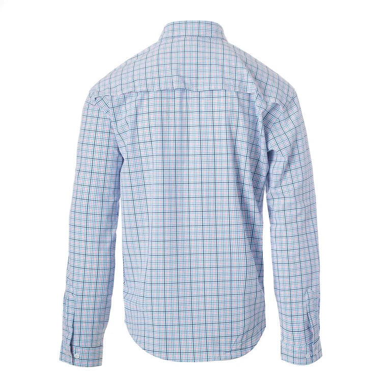 Youth Long Sleeve Button Down- Pink and Blue
